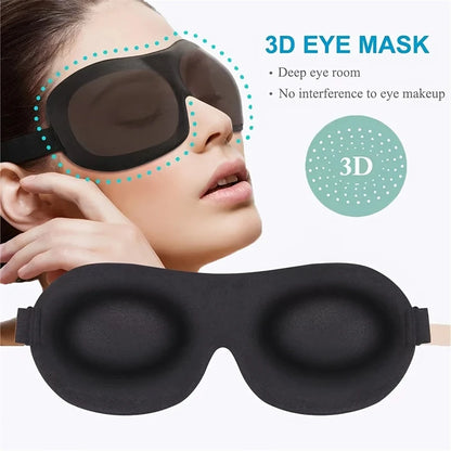 3D Contoured Sleep Mask Unisex Light Blocking Soft Eye Patch Breathable Skin-Friendly Sleeping Eye Mask for Nap Travel Yoga