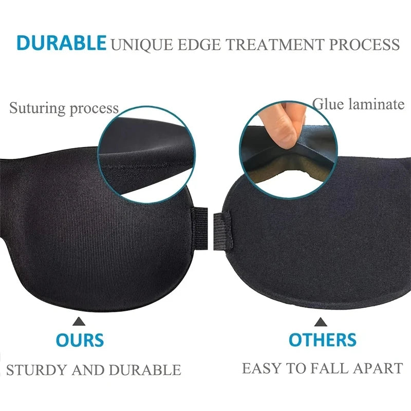 3D Contoured Sleep Mask Unisex Light Blocking Soft Eye Patch Breathable Skin-Friendly Sleeping Eye Mask for Nap Travel Yoga