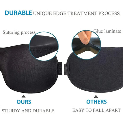 3D Contoured Sleep Mask Unisex Light Blocking Soft Eye Patch Breathable Skin-Friendly Sleeping Eye Mask for Nap Travel Yoga