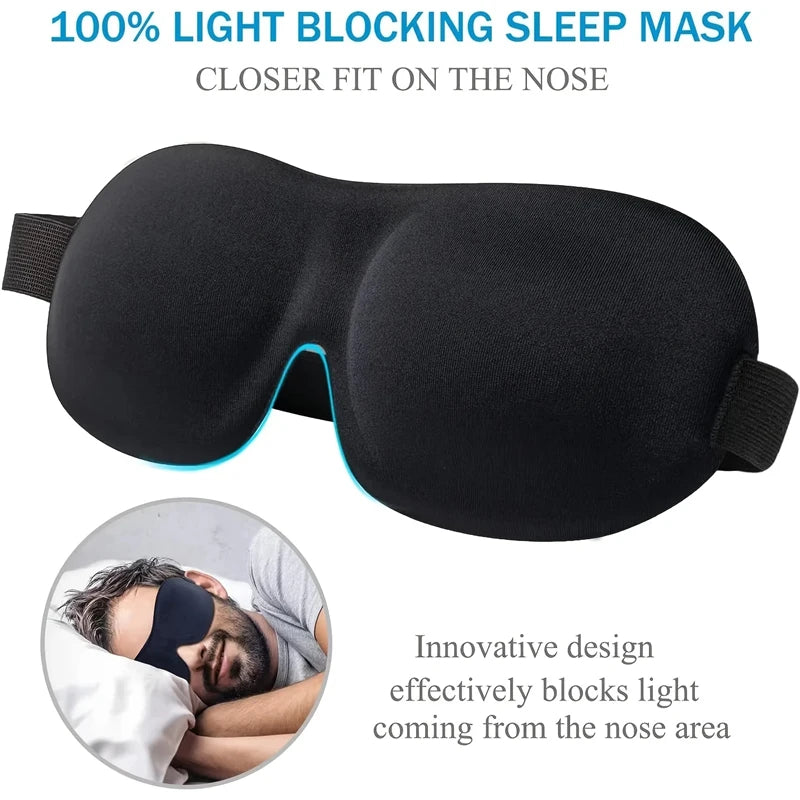 3D Contoured Sleep Mask Unisex Light Blocking Soft Eye Patch Breathable Skin-Friendly Sleeping Eye Mask for Nap Travel Yoga