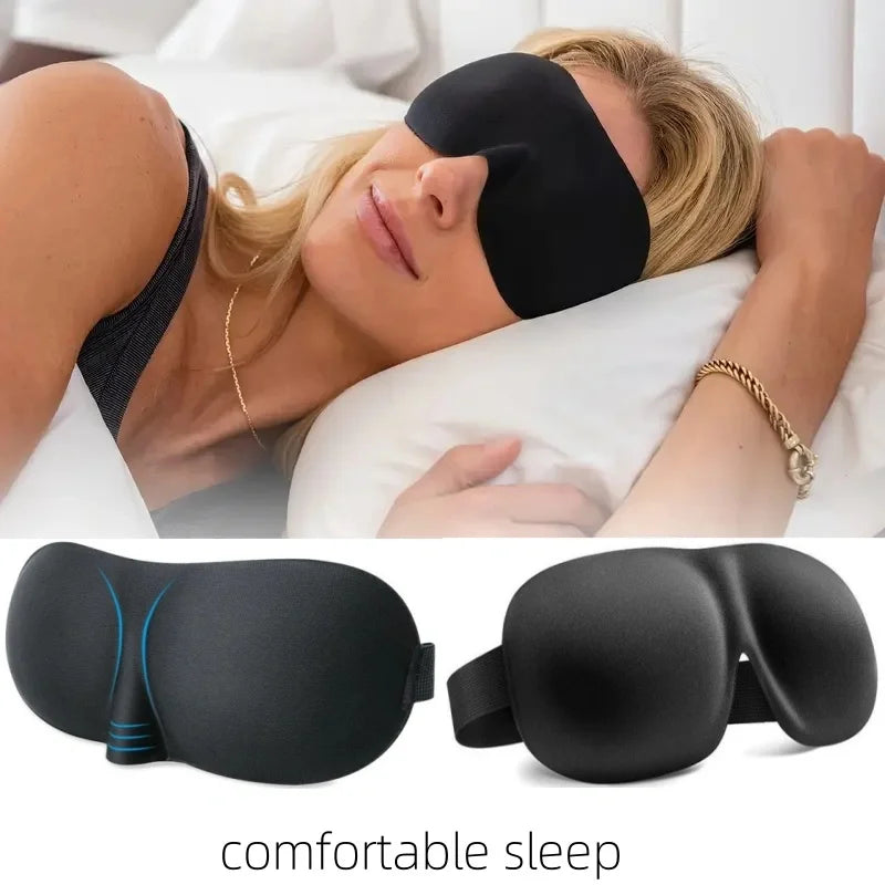 3D Contoured Sleep Mask Unisex Light Blocking Soft Eye Patch Breathable Skin-Friendly Sleeping Eye Mask for Nap Travel Yoga